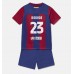 Barcelona Jules Kounde #23 Replika Babykläder Hemma matchkläder barn 2023-24 Korta ärmar (+ Korta byxor)